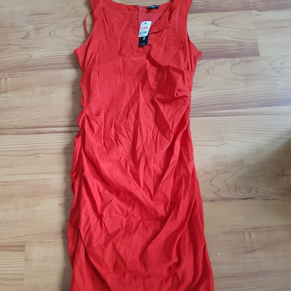 NEW Le Château orange linen dress - large